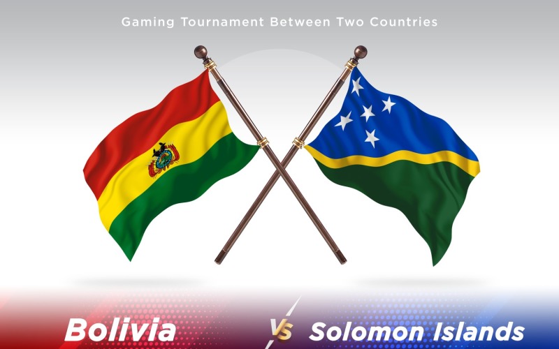 Bolivia versus Solomon islands Two Flags Illustration
