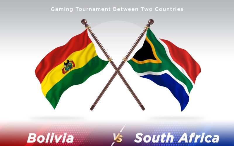 Bolivia versus south Africa Two Flags Illustration