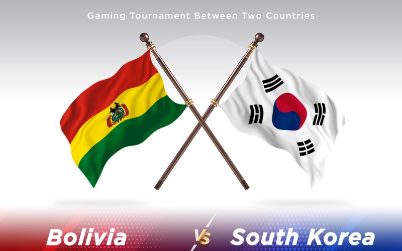 Bolivia versus south Korea Two Flags Illustration