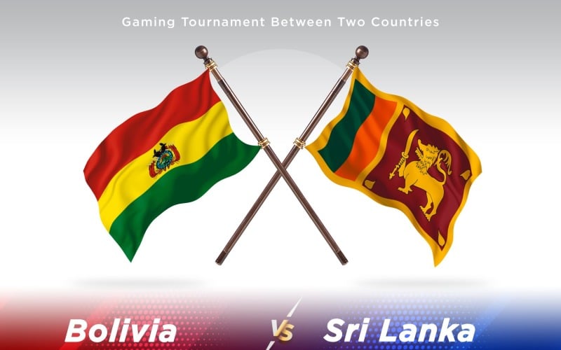 Bolivia versus Sri Lanka Two Flags Illustration