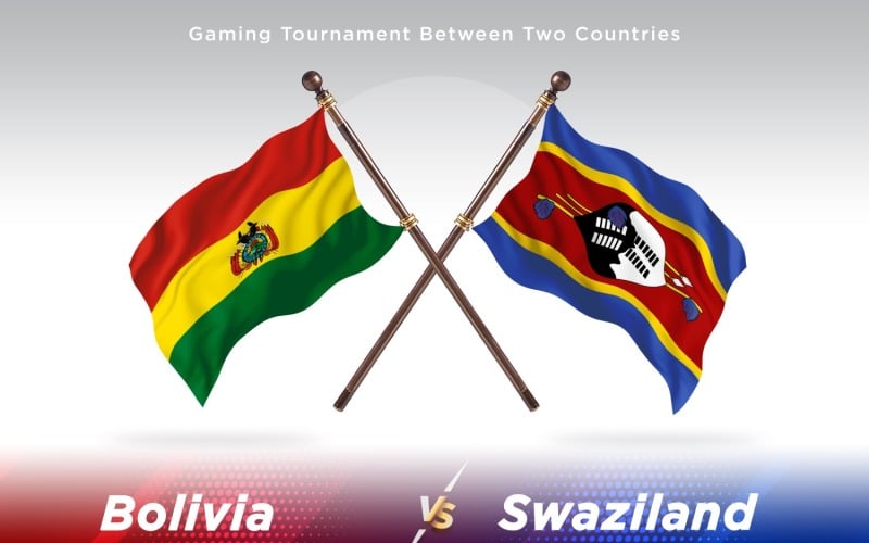Bolivia versus Swaziland Two Flags Illustration