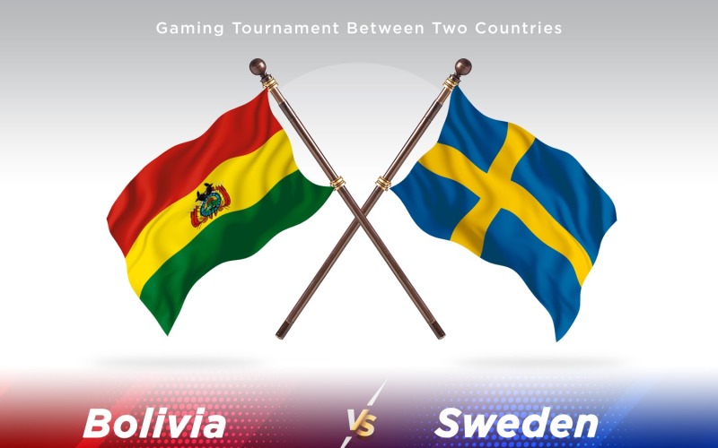 Bolivia versus Sweden Two Flags Illustration