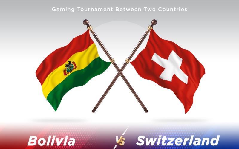 Bolivia versus Switzerland Two Flags Illustration