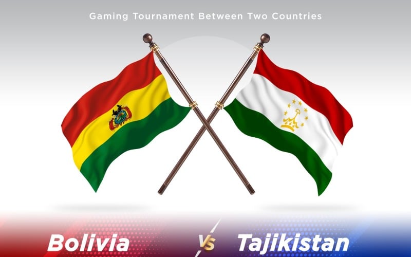 Bolivia versus Tajikistan Two Flags Illustration