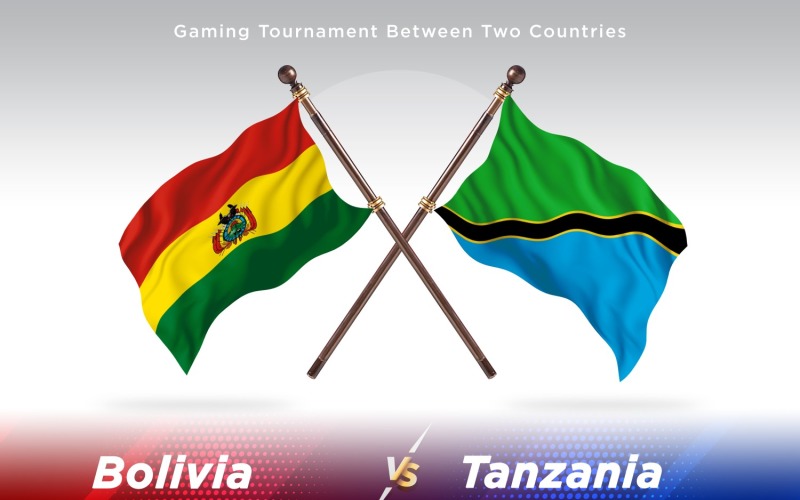 Bolivia versus Tanzania Two Flags Illustration