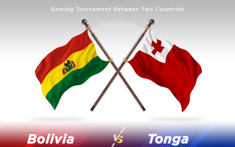Bolivia versus Tonga Two Flags Illustration