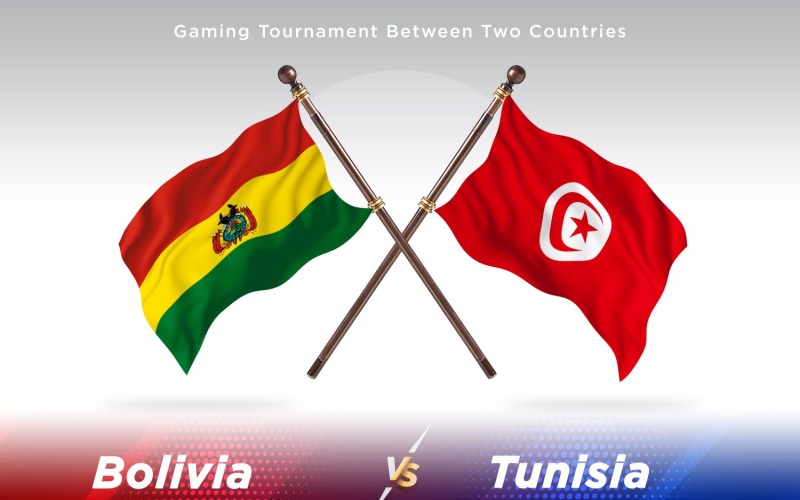 Bolivia versus Tunisia Two Flags Illustration