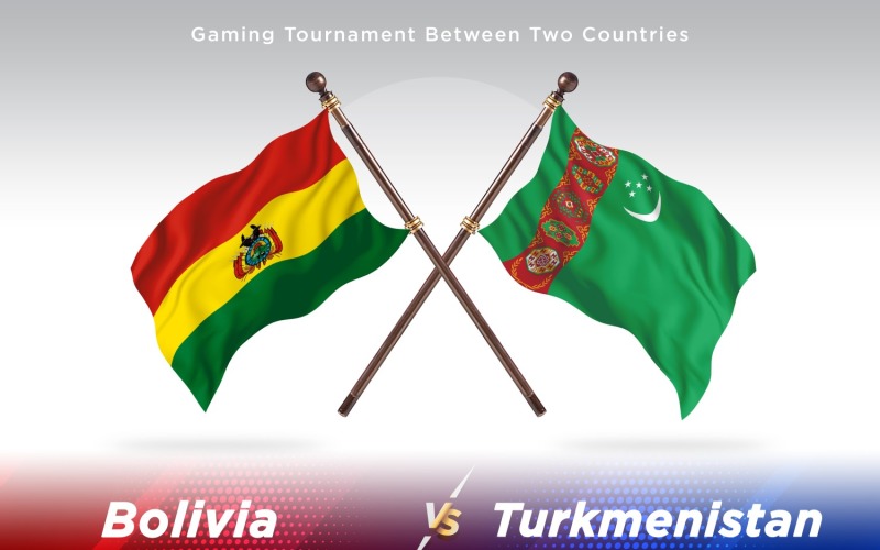 Bolivia versus Turkmenistan Two Flags Illustration