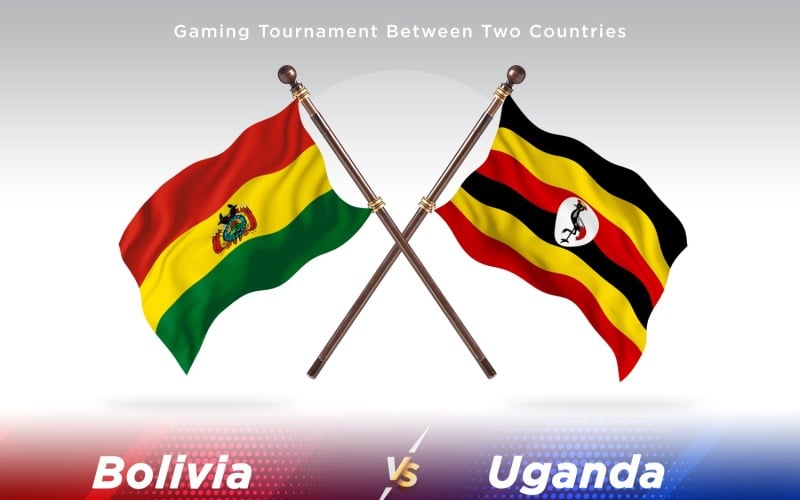 Bolivia versus Uganda Two Flags Illustration