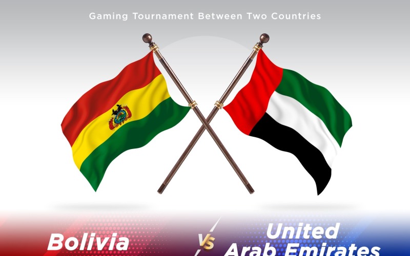 Bolivia versus united Arab emirates Two Flags Illustration