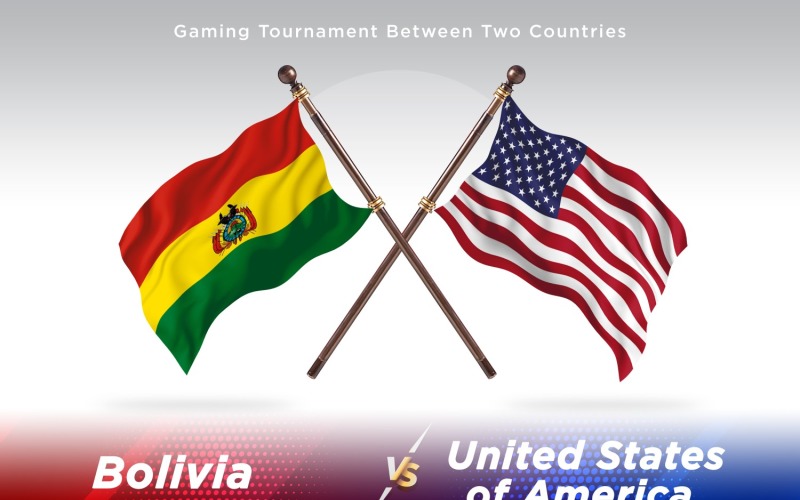 Bolivia versus united states of America Two Flags Illustration