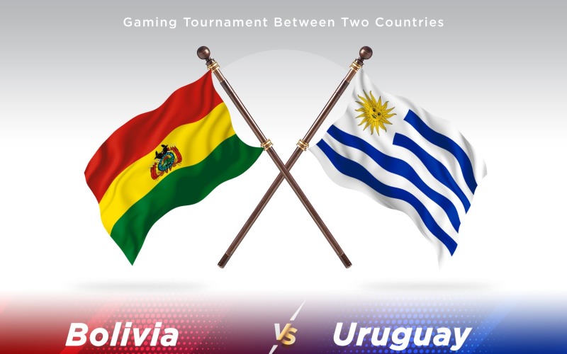 Bolivia versus Uruguay Two Flags Illustration