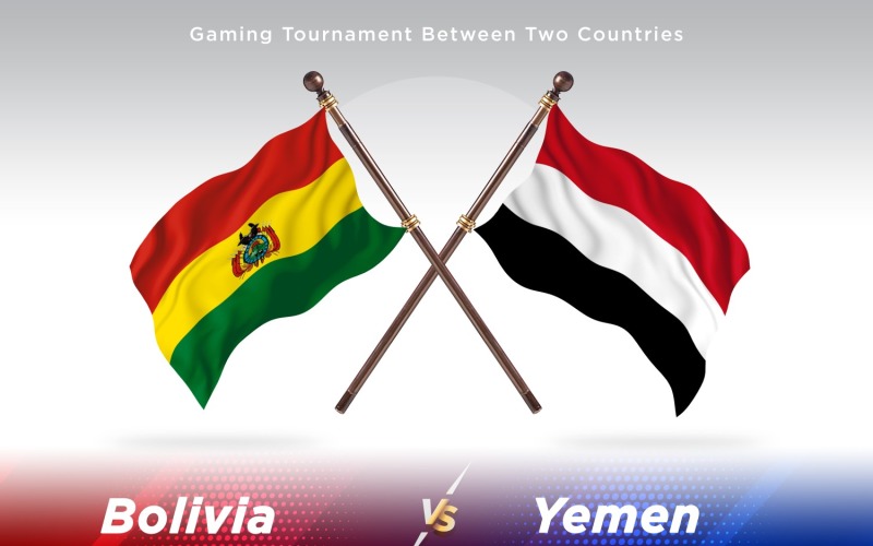 Bolivia versus Yemen Two Flags Illustration