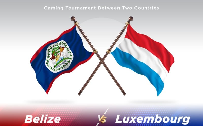Belize versus Luxembourg Two Flags Illustration