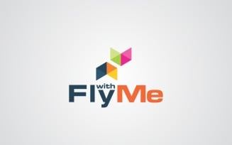 Fiy With Me Logo Design Template