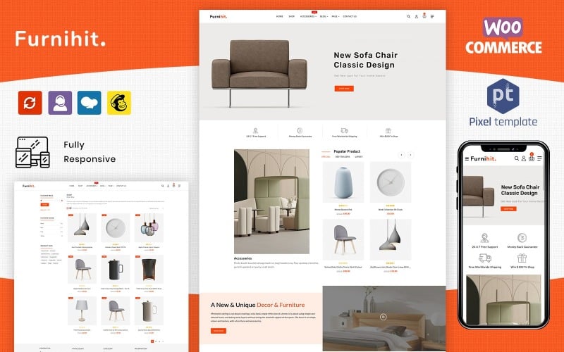 Furnihit - Modern Furniture WordPress WooCommerce Store WooCommerce Theme
