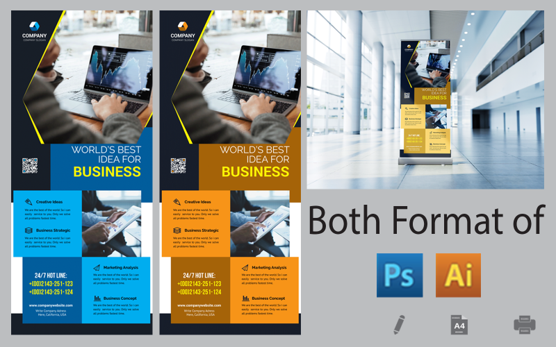 Business Meeting Roll Up Banner Corporate Identity