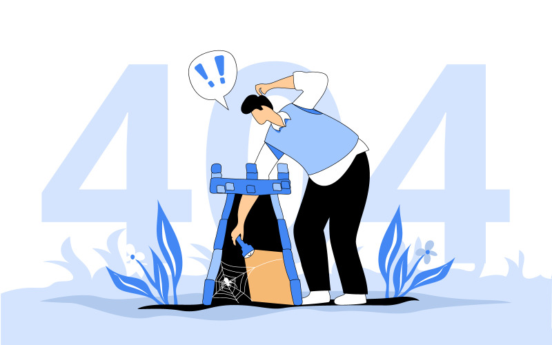 404 Nothing Found Illustration Concept Vector