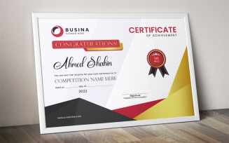Winner Achievement Award Certificate