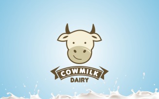 Cow Milk Dairy Logo Design Template
