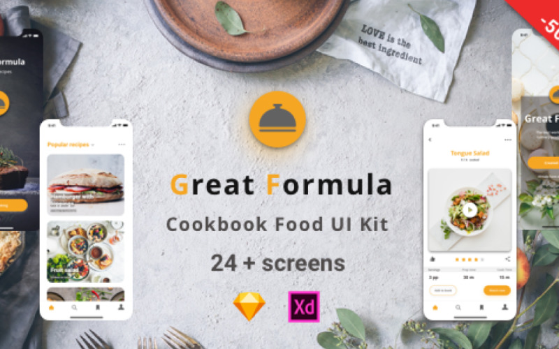 Great Formula - Recipes App UI Kit UI Element