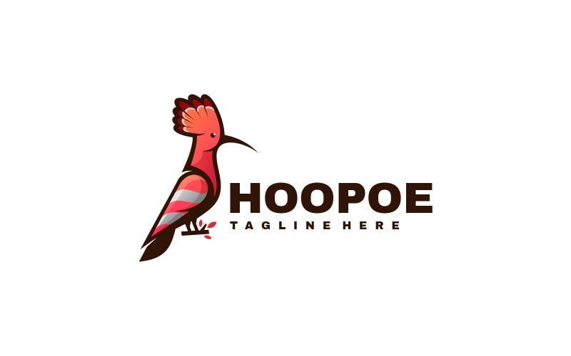 Hoopoe Bird Gradient Mascot Logo Logo Template