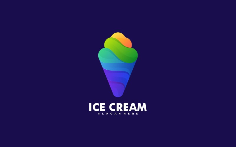 Ice Cream Gradient Colorful Logo Style Logo Template