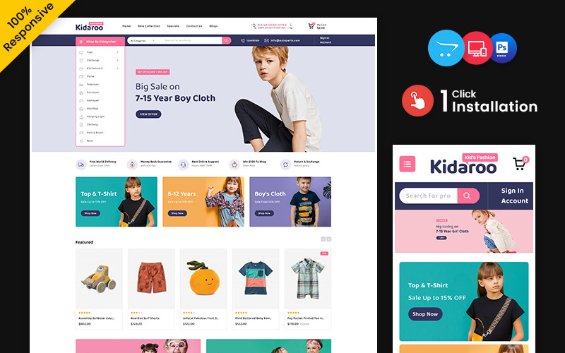 Kidaroo – Kids and toy Multipurpose Responsive OpenCart Store OpenCart Template