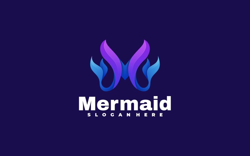 Mermaid Gradient Logo Style Logo Template