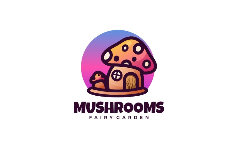 Mushrooms Color Mascot Logo Logo Template