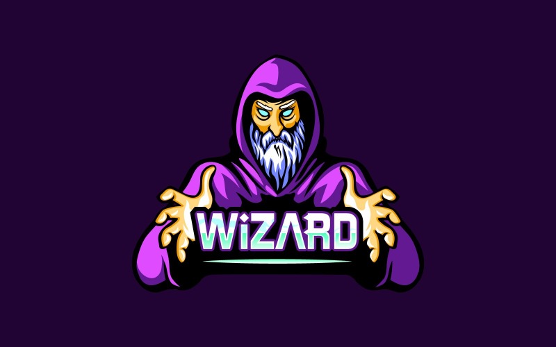 Wizard Mascot Logo Icon Design Illustration
