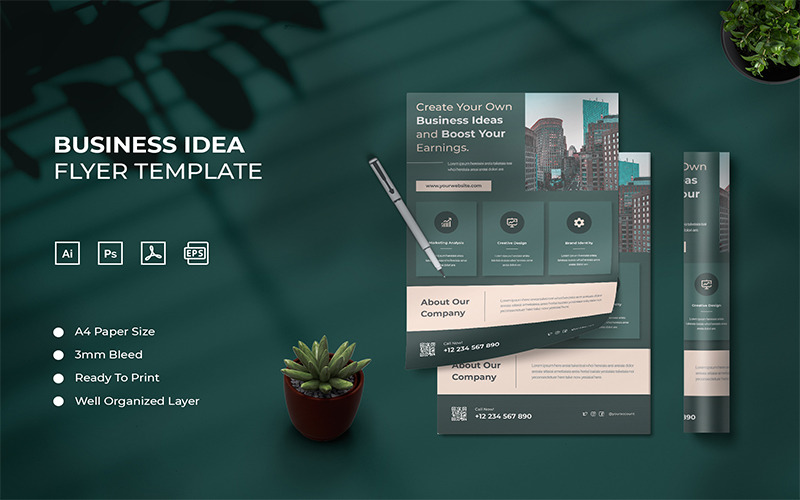 Business Idea - flyer Template Corporate Identity