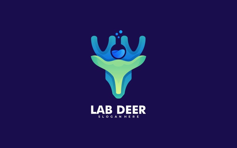 Lab Deer Gradient Logo Style Logo Template