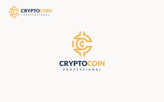 Crypto Coin Letter C Logo Template