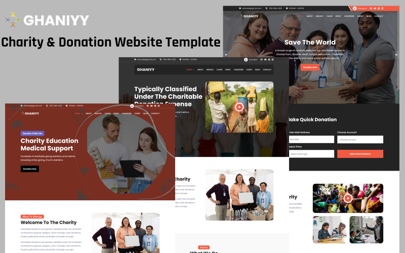 Ghaniyy - Charity & Donation One Page HTML Landing Page Template