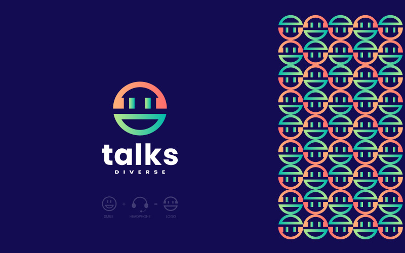 Talks Diverse Logo Design Concept Illustration