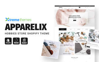 Apparelix Hobbies Store, Handmade Craft Shopify Theme