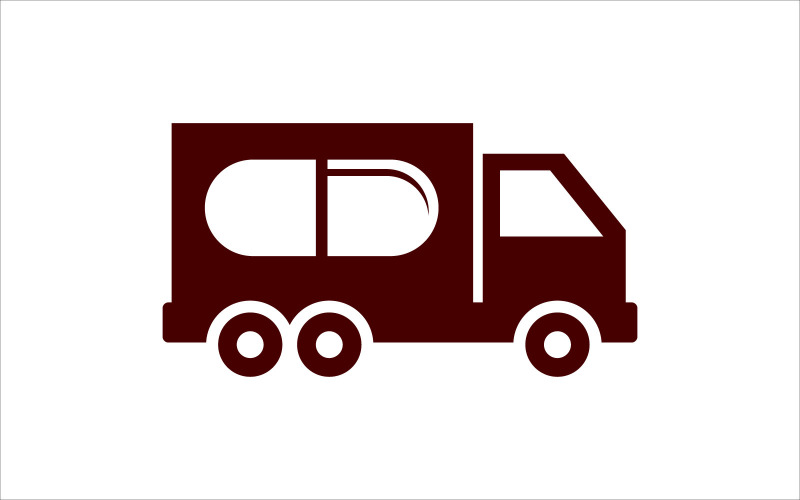 Pharmacy delivery truck box vector template Logo Template