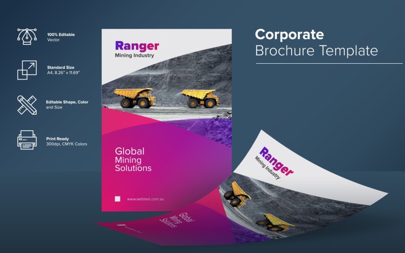 Ranger Mining industry Brochure Design Template Corporate Identity