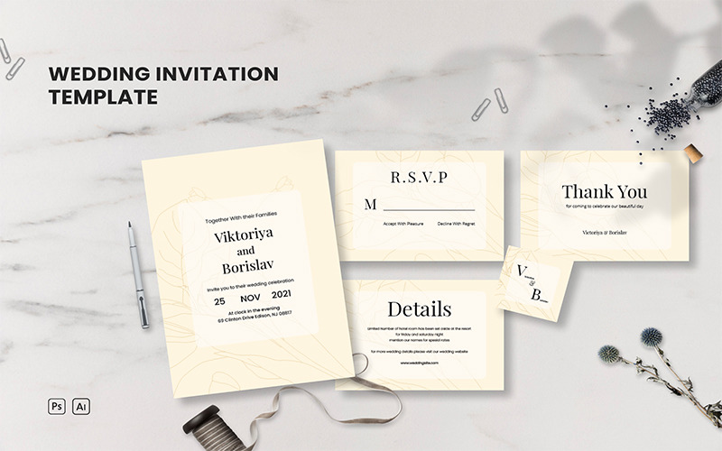 Borislav Wedding Set - Invitation Corporate Identity