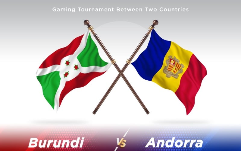 Bosnia versus Andorra Two Flags Illustration