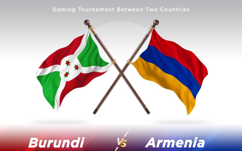Bosnia versus Armenia Two Flags Illustration