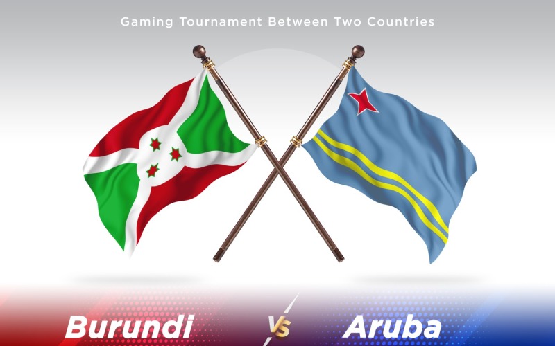 Bosnia versus Aruba Two Flags Illustration
