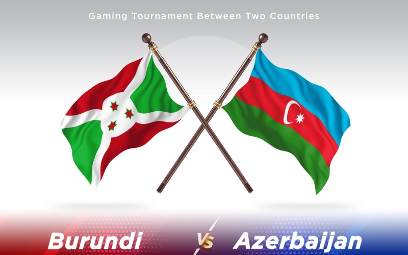 Bosnia versus Azerbaijan Two Flags Illustration