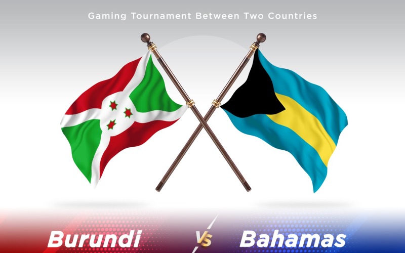 Bosnia versus Bahamas Two Flags Illustration
