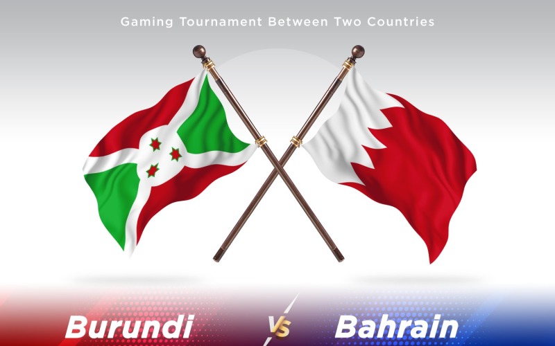 Bosnia versus Bahrain Two Flags Illustration