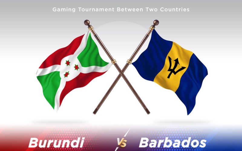 Bosnia versus Barbados Two Flags Illustration