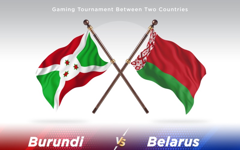 Bosnia versus Belarus Two Flags Illustration