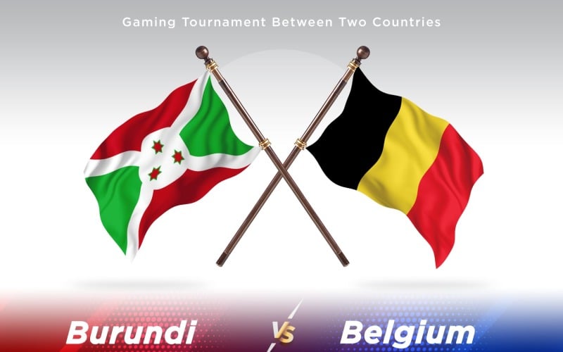Bosnia versus Belgium Two Flags Illustration