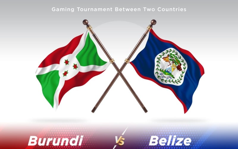Bosnia versus Belize Two Flags Illustration